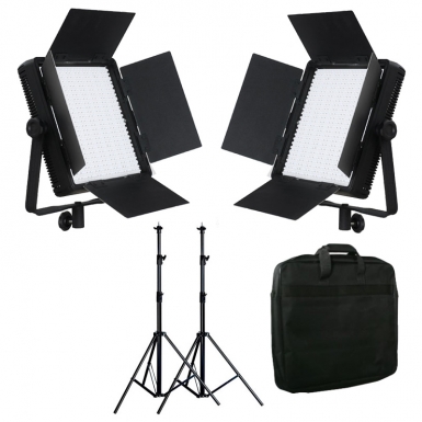 LedGo 2x LG-600SC LED Studioverlichting Set | Krachtige LED videolampen ...